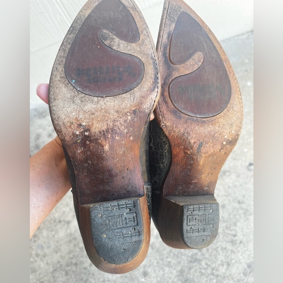 Corral Distressed Black Embroidered Heeled Boots - Picture 12 of 16